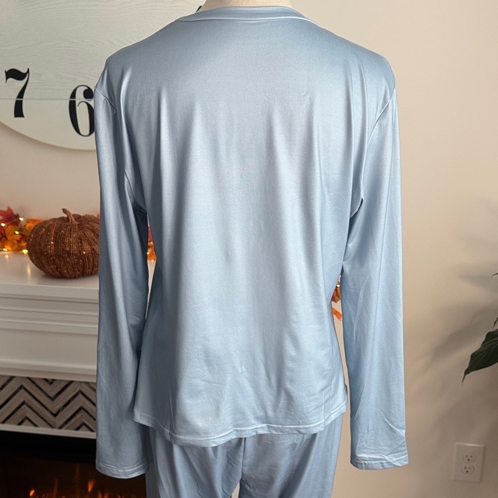 Light Blue Graphic Pajama Set NWOT - Picture 5 of 10